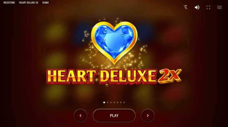 Heart Deluxe 2x - huvudmeny och startskärm för spelautomaten